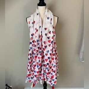 Bay Sky Ella Heart Print Scarf